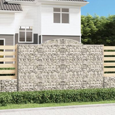 vidaXL Coș gabion arcuit, 300x50x180/200 cm, fier galvanizat