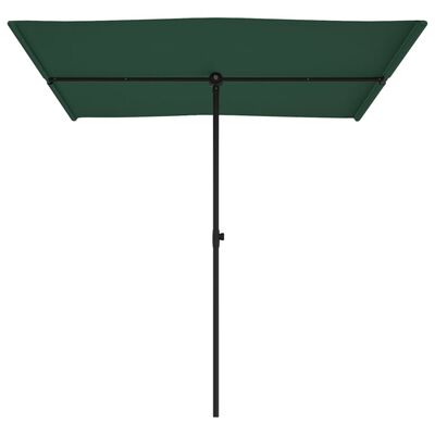 vidaXL Umbrelă de soare de grădină, stâlp aluminiu, verde, 2x1,5 cm