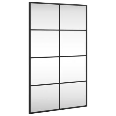 vidaXL Oglindă de perete, negru, 50x80 cm, dreptunghiulară, fier