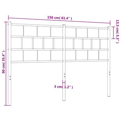 vidaXL Tăblie de pat metalică, alb, 150 cm