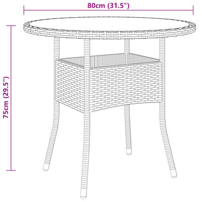 vidaXL Set mobilier de grădină, 3 piese, poliratan