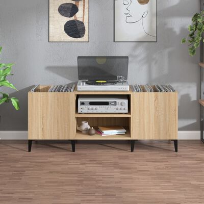 vidaXL Dulap pentru discuri stejar sonoma 121x38x48 cm, lemn prelucrat