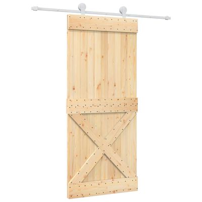 vidaXL Ușă glisantă cu set feronerie, 90x210 cm, lemn masiv de pin