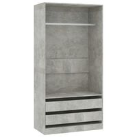 vidaXL Șifonier, gri beton, 100x50x200 cm, lemn prelucrat