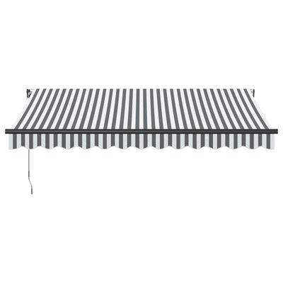 vidaXL Copertină retractabilă manual, antracit/alb, 350x250 cm