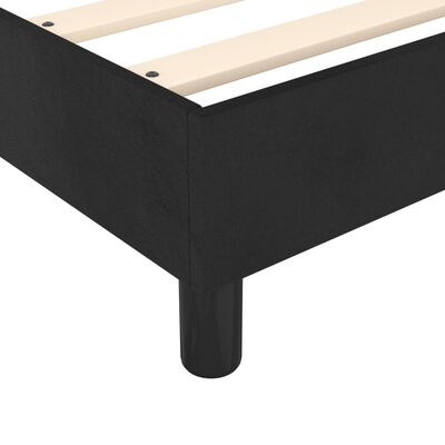 vidaXL Pat box spring cu saltea, negru, 90x190 cm, catifea