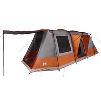 vidaXL Cort de camping tunel 4 persoane, gri/portocaliu, impermeabil