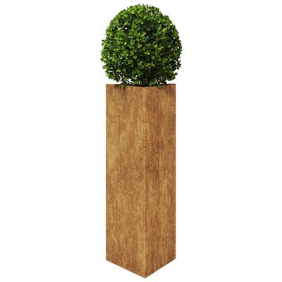 vidaXL Jardinieră de grădină, 30x26x75 cm, oțel corten, triunghi