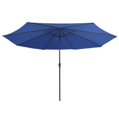 vidaXL Umbrelă de soare de exterior, stâlp metalic, azuriu, 390 cm