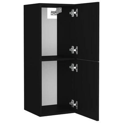 vidaXL Set mobilier de baie, negru, lemn prelucrat