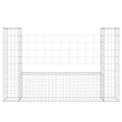 vidaXL Coș de gabion în formă de U, 2 stâlpi, 140x20x100 cm, fier