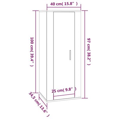 vidaXL Dulap TV montat pe perete, gri beton, 40x34,5x100 cm