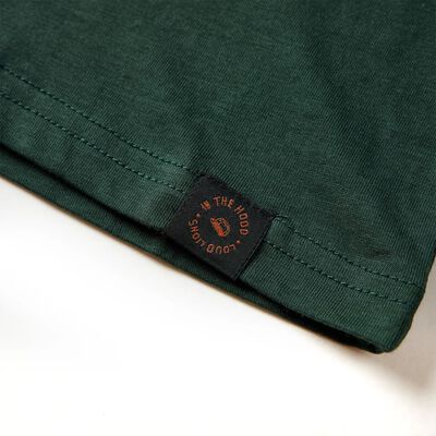 Tricou pentru copii cu mâneci lungi verde închis 116