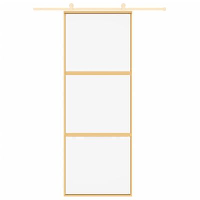 vidaXL Ușă glisantă auriu 76x205 cm sticlă ESG transparentă/aluminiu