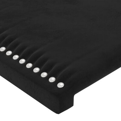 vidaXL Tăblie de pat cu LED, negru, 180x5x118/128 cm, catifea