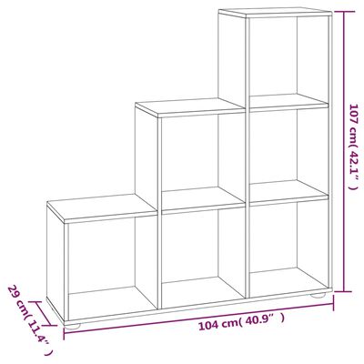 vidaXL Bibliotecă în trepte, gri beton, 107 cm, lemn compozit