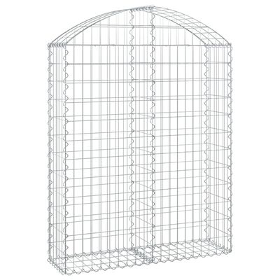 vidaXL Coș gabion arcuit, 100x30x120/140 cm, fier galvanizat