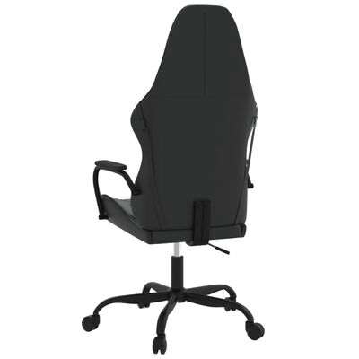 vidaXL Scaun de gaming de masaj, negru, piele ecologică