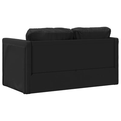 vidaXL Canapea extensibilă 2 în 1, negru, 112x174x55cm piele ecologică