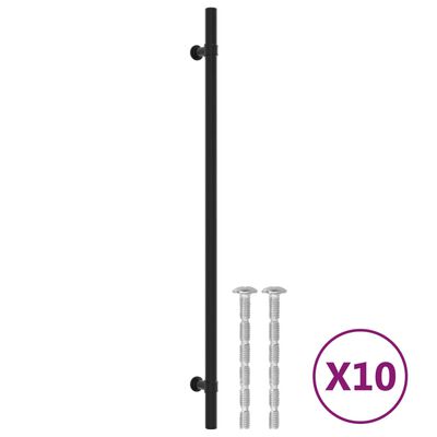 vidaXL Mânere de dulap, 10 buc., negru, 320 mm, oțel inoxidabil