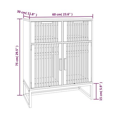 vidaXL Dulap, negru, 60x30x75 cm, lemn prelucrat