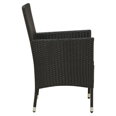 vidaXL Set mobilier de exterior cu perne, 7 piese, negru, poliratan