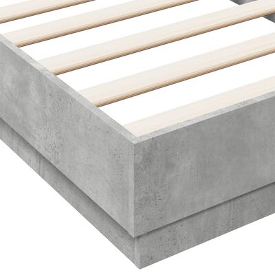 vidaXL Cadru de pat, gri beton, 90x190 cm, lemn prelucrat