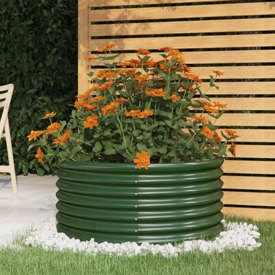 vidaXL Jardinieră grădină verde 80x80x36 cm oțel vopsit electrostatic