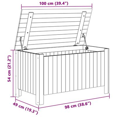 vidaXL Cutie depozitare capac "RANA", alb, 100x49x54cm, lemn masiv pin