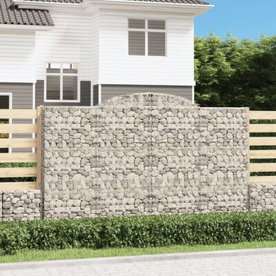 vidaXL Coșuri gabion arcuite 13 buc, 300x50x180/200 cm fier galvanizat