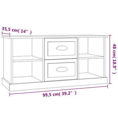 vidaXL Comodă TV, negru, 99,5x35,5x48 cm, lemn prelucrat