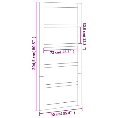 vidaXL Ușă de hambar, 90x1,8x204,5 cm, lemn masiv de pin