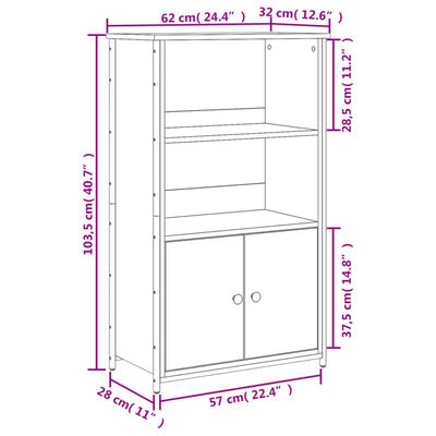 vidaXL Dulap înalt, stejar sonoma, 62x32x103,5 cm, lemn compozit