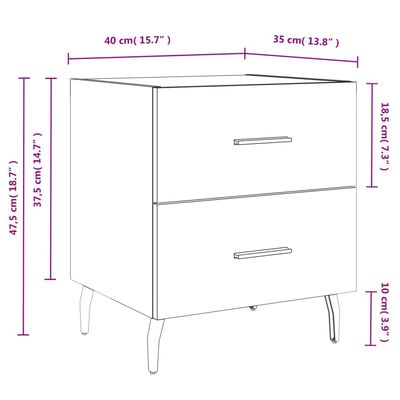 vidaXL Noptiere, 2 buc., stejar sonoma, 40x35x47,5 cm, lemn compozit