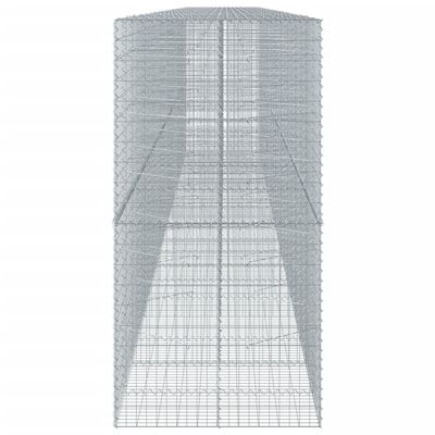 vidaXL Coș gabion cu capac, 1050x100x200 cm, fier galvanizat