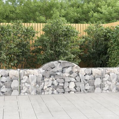 vidaXL Coșuri gabion arcuite 6 buc, 200x30x60/80 cm, fier galvanizat