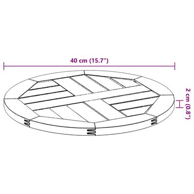 vidaXL Blat de masă rotund, Ø40x2 cm, lemn masiv de acacia