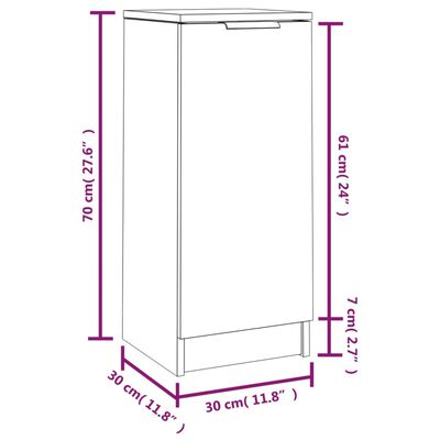 vidaXL Dulapuri, 2 buc., gri sonoma, 30x30x70 cm, lemn prelucrat