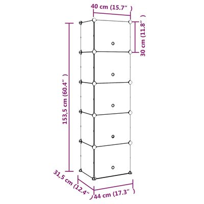 vidaXL Suport de pantofi, transparent, 44x31,5x153,5 cm, PP