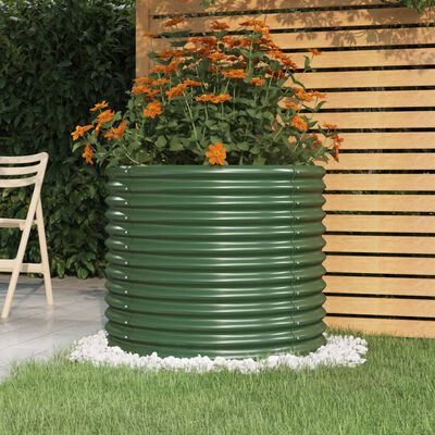 vidaXL Jardinieră grădină verde 80x80x68 cm oțel vopsit electrostatic