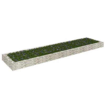 vidaXL Strat înălțat de gabion, 400x100x20 cm, oțel galvanizat