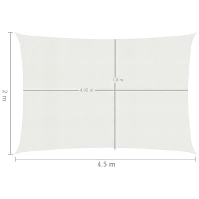 vidaXL Parasolar, alb, 2x4,5 m, HDPE, 160 g/m²