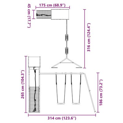 vidaXL Set de joacă pentru exterior, lemn masiv de pin