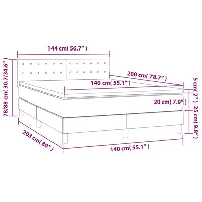 vidaXL Pat box spring cu saltea, negru, 140x200 cm, piele ecologică