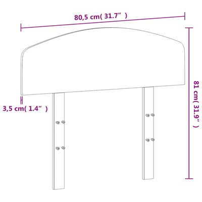 vidaXL Tăblie de pat, 75 cm, lemn masiv de pin