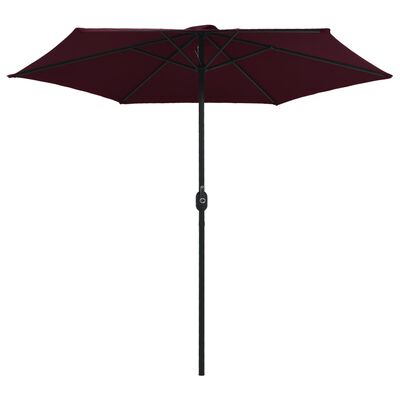 vidaXL Umbrelă de soare cu stâlp aluminiu, roșu închis, 270 x 246 cm