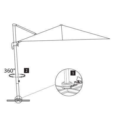 vidaXL Umbrelă suspendată cu stâlp din aluminiu, taupe, 400x300 cm