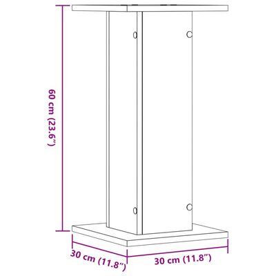 vidaXL Suporturi de plante 2 buc. gri sonoma 30x30x60cm lemn prelucrat