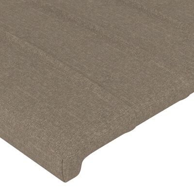 vidaXL Tăblie de pat cu LED, gri taupe, 180x5x118/128 cm, textil