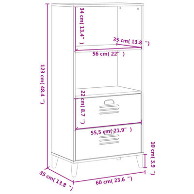 vidaXL Bibliotecă „VIKEN”, negru, 60x35x123 cm, lemn prelucrat